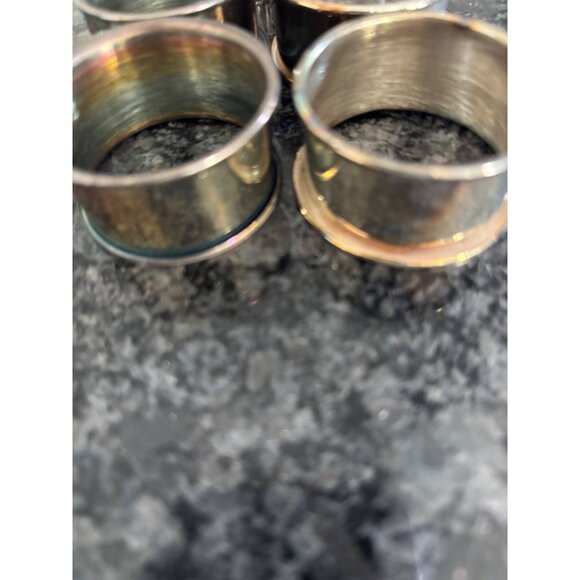 Vintage Silver Plated Napkin Rings Set Of 6 Round 1.5" Diameter Unpolished - Picture 2 of 7